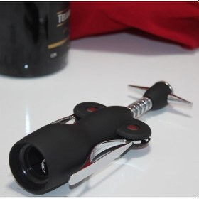 Resim Paslanmaz Çelik Tirbuşon Açacak Siyah Şarap Açacağı Açık Kahverengi - Beyaz 