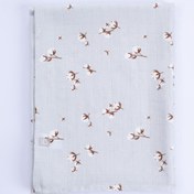 Resim Boumini Müslin Örtü 120x120 Cm Pamuk Desenli Açık Mavi Açık Mavi 