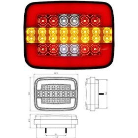 Resim Neon Led Mf 275 24V 202205d Römork Kayar Sinyalli Led Stop Lambası 1 Adet 