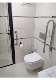 Resim Engelli-yaşlı Tuvalet Kağıtlıklı Tutunma Barı+40 Cm Tutamak Krom 