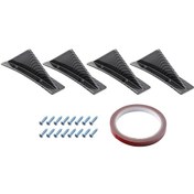 Resim 4 Adet Araba Arka Tampon Köpekbalığı Fin Üçgen Spoiler Evrensel Karbon Fiber Kavisli Stil 