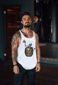 Resim Freeyez Beer Skeleton Gym Fitness Tank Top Sporcu Atleti 