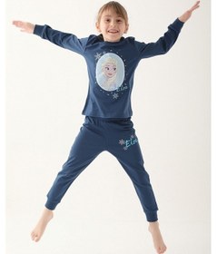 Resim Frozen Koyu İndigo Kız Çocuk Uzun Kol Pijama Takım İndigo 