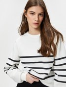 Resim Şardonlu Rahat Kalıp Sweatshirt Uzun Kollu Bisiklet Yaka Pamuk Karışımlı 