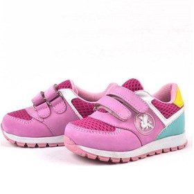 Resim Hakiki Deri Pembe Cırtlı Kız Bebek Spor Ayakkabı Pembe 