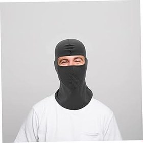 Resim ifundom Rüzgar Geçirmez Kaput Maskesi Para Motos Para Hombre Winter Face Cover Bisiklet Maskesi Yüz Maskesi Güneş Adam Likra Kumaş Siyah 