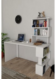 Resim Moonlife Okyanus Kitaplıklı Çalışma Masası Beyaz 