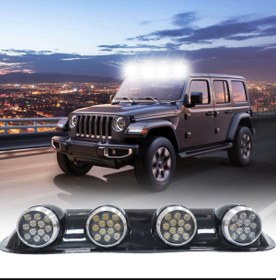 Resim HMNL Offroad Tepe Sis Offroad Sis Lambası 12x4 Led Yuvarlak Siyah (84x17,5x11 CM) 