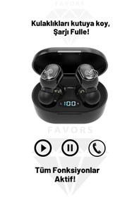 Resim Favors E7s Dots Bluetooth Kulaklık Extra Bass Hd Ses Çift Mikrofon Universal Kablosuz Kulaklık 