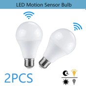Resim 2 adet Hareket Sensörlü 15W LED Ampuller, E27 Taban, 175V-265V Çalışma Voltajı, Polikarbon Lampu, Kablosuz Hareketli Aydınlatma, İç Mekan Kullanımı İçin İdeal, Aydınlatma Aksesuarı 