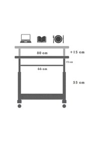 Resim Yükseklik Ayarlı Ve Klavyelikli Çalışma Masası - Çam Beyaz 80x40 Atlantik Çam 