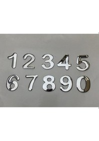 Resim 4.2 Cm Metal Krom Yapışkanlı 1,1,2,3,4,5,6,7,8,9,0 