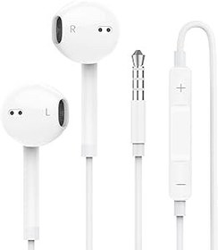 Resim 3,5 mm kablolu kulaklık, Samsung için kulak içi kulaklık, yüksek çözünürlüklü mikrofonlu ve ses ayarlı, Sony Google Xiaomi MP4 MP3 Huawei vb. ile uyumlu, 3,5 mm ses cihazları 