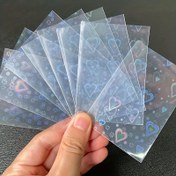 Resim 50 adet/takım Holografik Şeffaf Kart Kılıfı, Yaratıcı Taşınabilir Kart Koruma Kılıfı, Kpop İdol Küçük Kart Koruma Filmi 