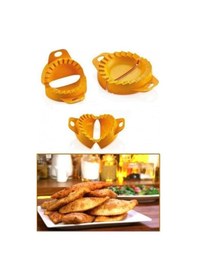 Resim Ams Net 3lü Çiğ Börek Kurabiye Hamur İşi Ravioli Kesme Kalıbı Aparatı Sarı 