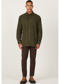 Resim AC&Co / Altınyıldız Classics Erkek Kahverengı Slim Fit Dar Kesim 5 Cepli Desenli Esnek Pantolon Kahverengi 