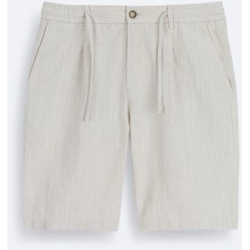 Resim AVVA Erkek Bej Beli Lastikli Keten Karışımlı Relaxed Fit Şort B003731 