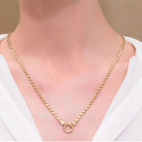 Resim Altınkesesi 14 Ayar Altın Simit Kilitli Pullu Zincir Kolye Sarı 4 Mm 