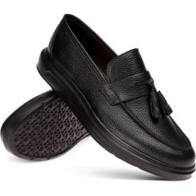Resim Deery Deri Püsküllü Siyah Comfort Erkek Loafer 