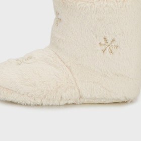 Resim Lela Yumuşak Dokulu Peluş Bayan Panduf 6722004 Ekru 