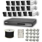Resim Hikvision 4 MP Mikrofonlu 16 Kameralı 500 GB Disk Tak Çalıştır Hazır IP Kamera Seti 