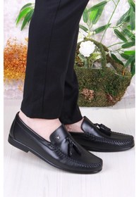 Resim Pierre Cardin 25101 Siyah Hakiki Deri Erkek Babet Loafer Erkek Ayakkabı 