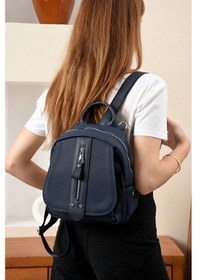 Resim Just Polo Kadın Günlük Kullanıma Uygun Ayarlanabilir Askılı Lüks Sırt Çantası Shopper Lacivert 