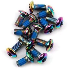 Resim PRO Bisiklet Scooter Fren Disk Vidası Rotor Civatası 6 Vida MTB Rotor Vidası 12li Paket Rainbow 