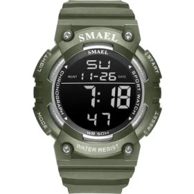 Resim Hanyang Armygreen Smael Erkek Spor Saati Altın Kol Saatleri 50M Su Geçirmez LED Arka Işık Saat Alarmı Spor Bilezik 1539 Dijital Saatler (Yurt Dışından) 