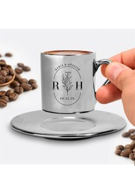 Resim Romantik Çiftlere Özel Gümüş Kahve Fincanı 