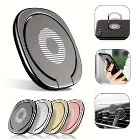 Resim 1 adet Cep Telefonu Yüzük Tutucu, Manyetik Araba Tutucu ile Uyumlu Parlatılmış Metal Telefon Tutma Kolu ile 360 Derece Döndürme Parmak Yüzük Kickstand, IPhone, Samsung, LG, Pixel, Akıllı Telefon Aksesuarları için 