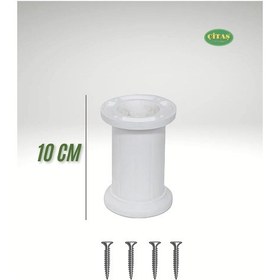 Resim 4 Adet 10 Cm Mobilya Ayağı Baza-koltuk Plastik Beyaz Diğer 