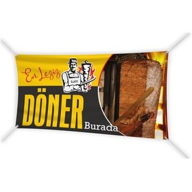 Resim Döner Sarı Temalı Avrupa Branda Afiş Pankart 100x50 Cm Sarı 