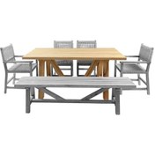 Resim Motoryagmarket Taksim 100X240 Ahşap Bahçe Balkon Masası -Kestane -Lux Seri Ceviz 