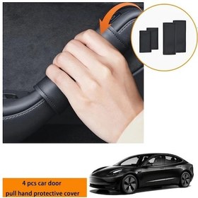 Resim Hightower 4 Adet Siyah Yumuşak Deri Model 3/y Kapı Kolu Kılıfı Kolay Takılır Konforlu Tutuş 