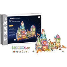 Resim Magnetic Tiles 3D Mıktnatıslı Light Manyetik Yapı Blokları 89 Parça 