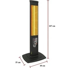 Resim Esmo Home Mirkraft Nobility 2500 W Karbon Infrared Dikey Elektrikli Isıtıcı Soba (Nobility) 