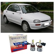 Resim Mazda 121 Led Xenon Uzun + Kısa Far Ampulü H4 Duo Yeni Seri Beyaz 