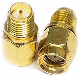 Resim RP SMA Erkek to RP SMA Dişi Adaptör Soket Altın Kaplama Soket 0-6GHz RF Wi-Fi Anten FPV Lora Helium Router Modem Koaksiyel GPS GSM GPRS 