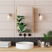 Resim ROOMART Banos Banyo Kulpsuz Tek Kapaklı Atlantik-beyaz 40 Cm Mini Aynalı Banyo Üst Dolabı 