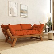 Resim Adalar CPT8172-210 Masif Tik Turuncu 2'li Kanepe Woodesk