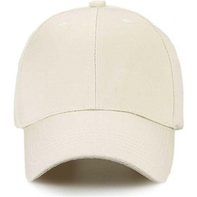 Resim Düz Renk Spor Gbardin Şapka Spor Cap Krem 