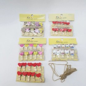 Resim Skygo Ahşap Notluk İpli Mandal 