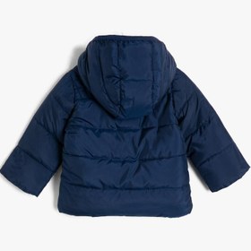 Resim Erkek Bebek Kapüşonlu Şişme Mont 