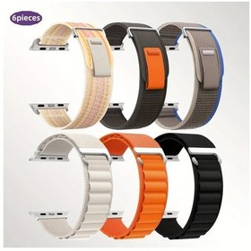 Resim Cloud011 iOS Watch Uyumlu Ultra 2 9 8 7 İçin 6lı Nylon Spor Bant Seti Çok Renk Seçeneği 