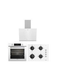 Resim Arçelik AFC 341 B - OCD T 651 EB - ADE 606-2 B Steam Beyaz Üçlü Cam Ankastre Set 