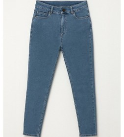 Resim Kadın Yüksek Bel Süper Skinny Açık İndigo Jean Pantolon Mavi 