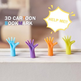 Resim 4-Lü Renkli 3D Karikatür El Yer İşaretleme, Eğlenceli Yenilikçi Sayfa İşaretleyicileri, Dayanıklı PP Malzeme, Su Geçirmez ve Yeniden Kullanılabilir, Okul Ofis Malzemeleri 