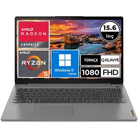 Resim Lenovo IdeaPad 3 82KU0117TX Ryzen5 5500U 8GB 256SSD 15.6" FullHD W11H Taşınabilir Bilgisayar 