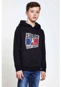 Resim Pubg Ilovethisgame Baskılı Unisex Çocuk Kapüşonlu Siyah Sweat 